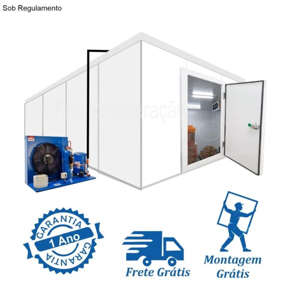 Câmara Fria Congelados: 3 x 4 x 2,4 de altura