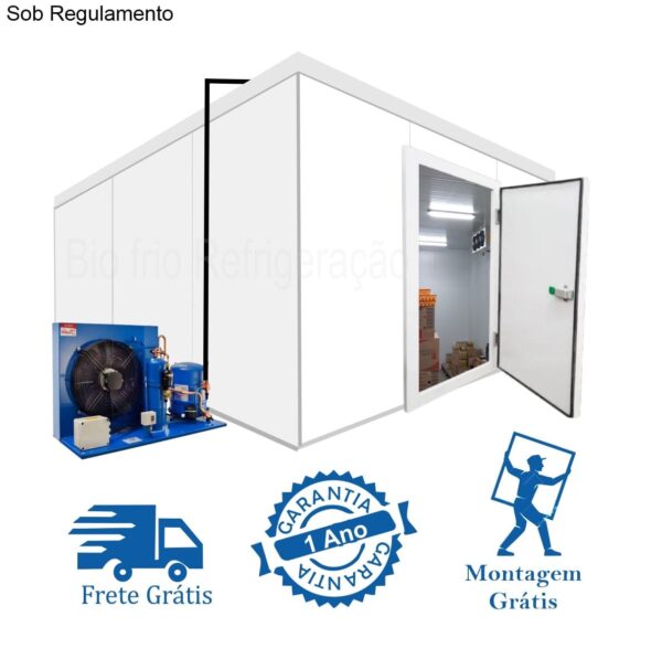 Câmara Fria Congelados: 3 x 3 x 2,4 de altura