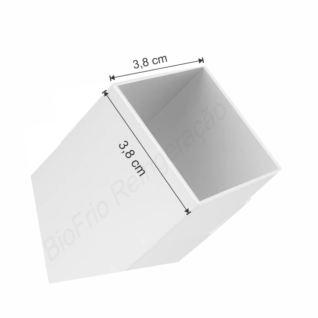 Tubo quadrado branco de Alumínio 3.8cm x 3.8cm x 2.4 metros