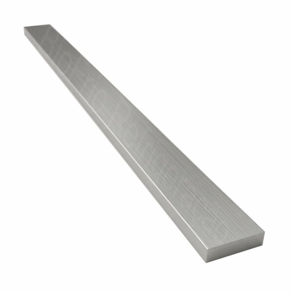 Barra chata de alumínio na cor natural com 2,5 metros