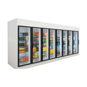 walkin Cooler com 8 Portas de Vidro expositora sem porta de entrada para estoque