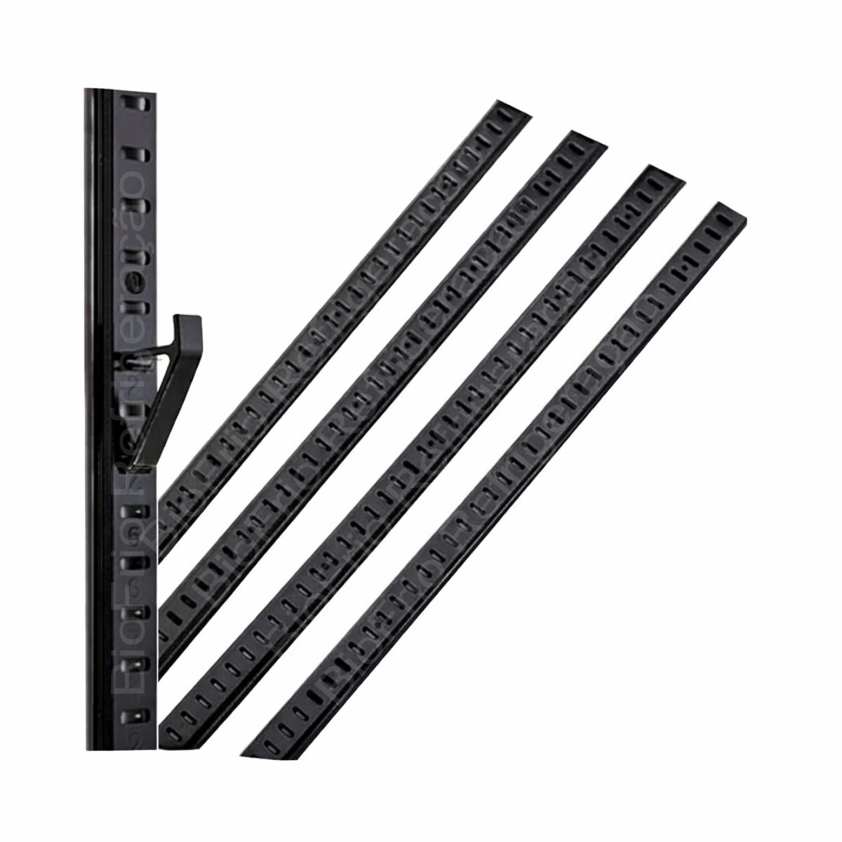 Trilho Cremalheira com 1.0 metro na Cor Preto para Câmaras frias, Walkin coolers, Geladeiras, Expositoras e freezer - Image 1