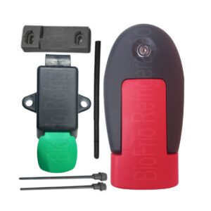 Fechadura Vertical na cor Preto verde e vermelho para Porta de Câmara Fria com Chave